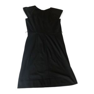 ABS Allen Schwartz Black Sheath Dress with Pockets Short Sleeves Size 8